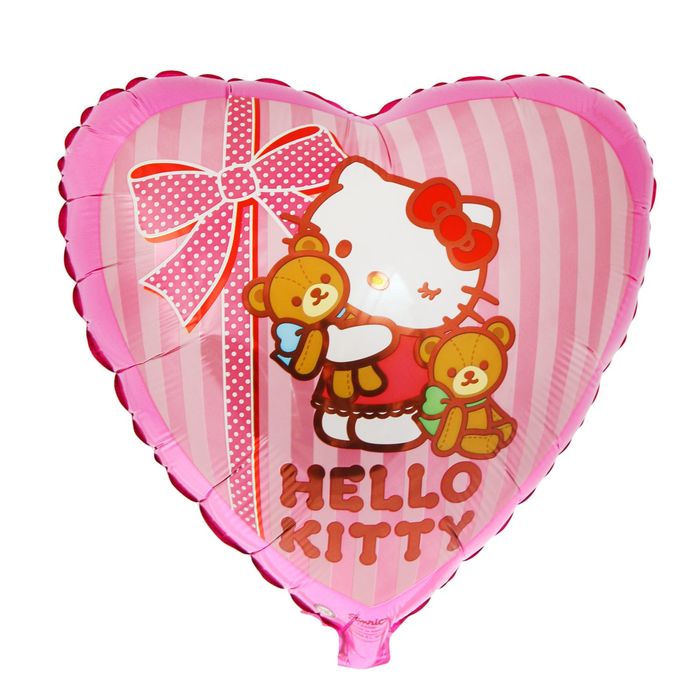 Шар фольгированный 18" Hello Kitty с медвежатами, сердце