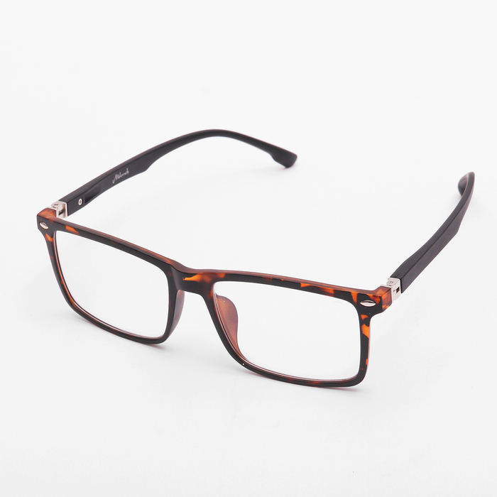 Очки "Прямоугольные" матовые, пластик, цвет МИКС, полный отгиб дужки, +1