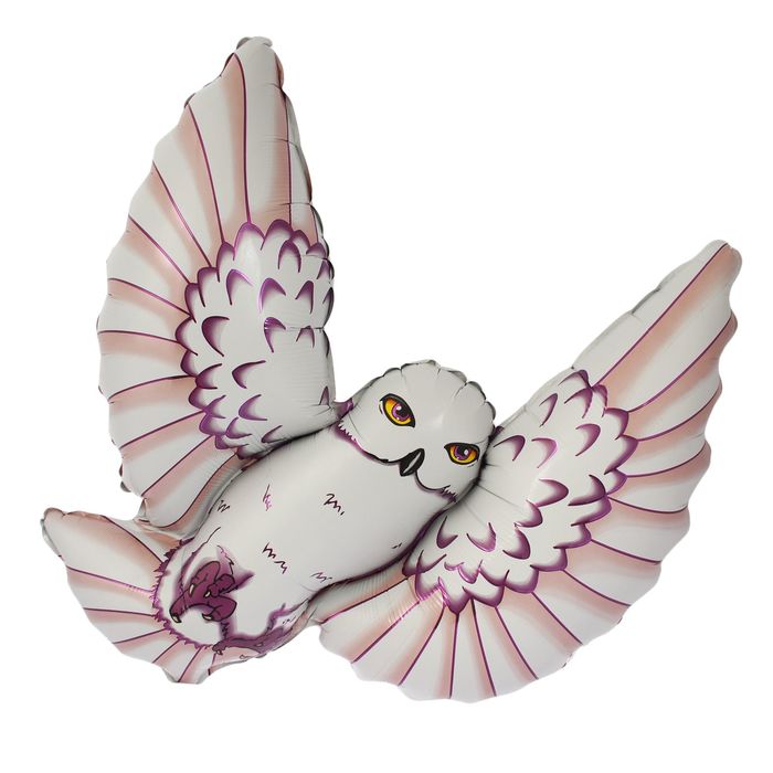 Шар фольгированный 38" "Сова", цвет белый