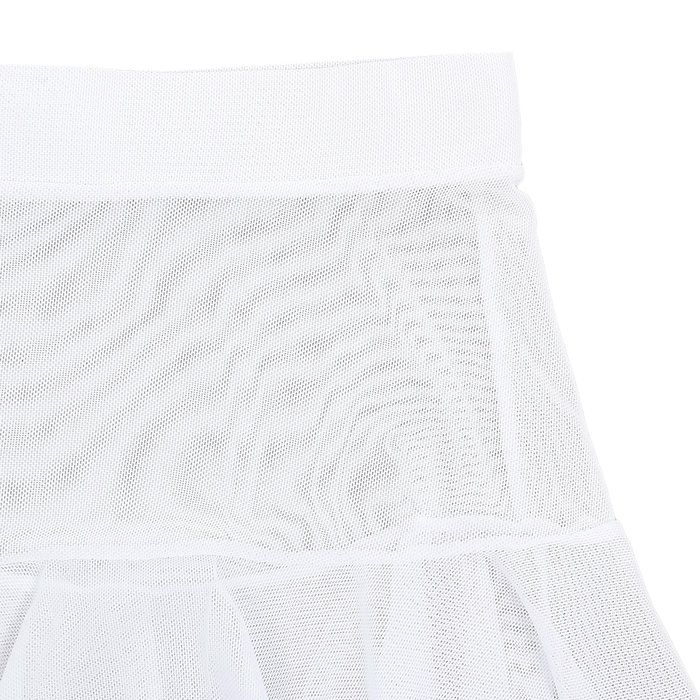 Юбка-сетка гимнастическая на кокетке с фигурным низом, размер 36, цвет белый