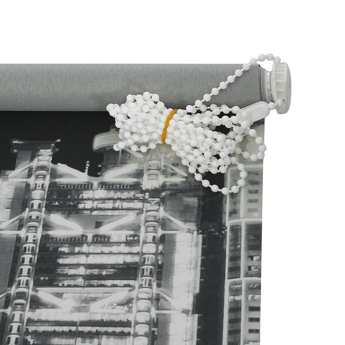 Штора рулонная 100х175 см "Сити", цвет черно-белый