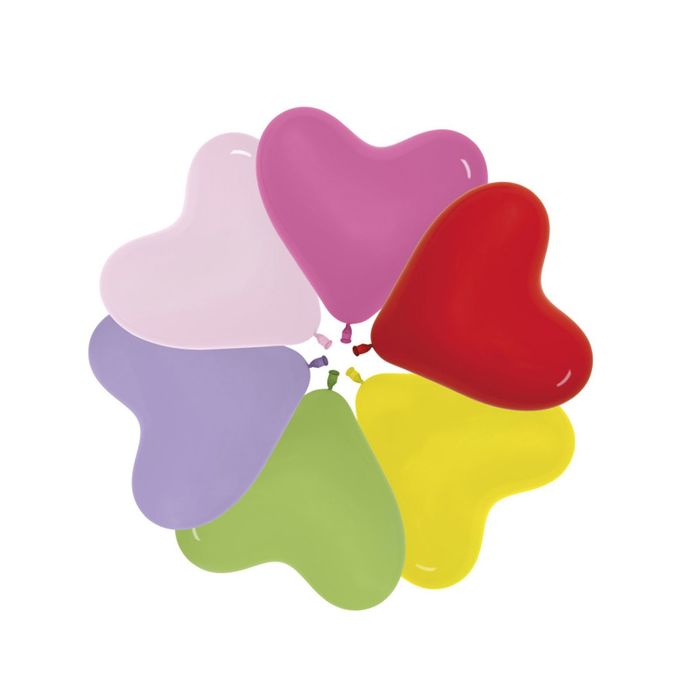 Шар латексный 6" "Сердце", пастель, набор 100 шт., цвета МИКС