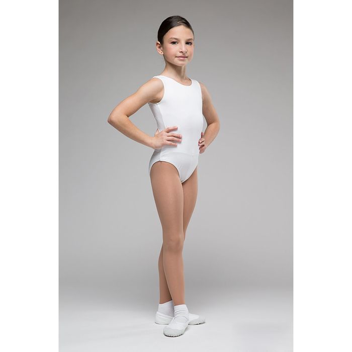 Купальник гимнастический "Репетиция", на лямках, размер 30, цвет белый