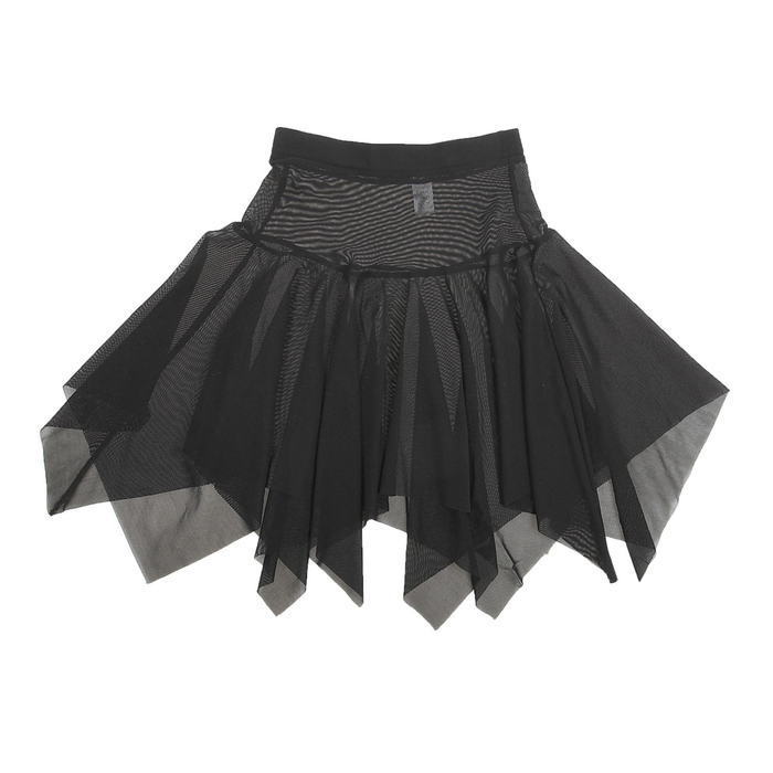 Юбка-сетка гимнастическая на кокетке с фигурным низом, размер 28, цвет чёрный