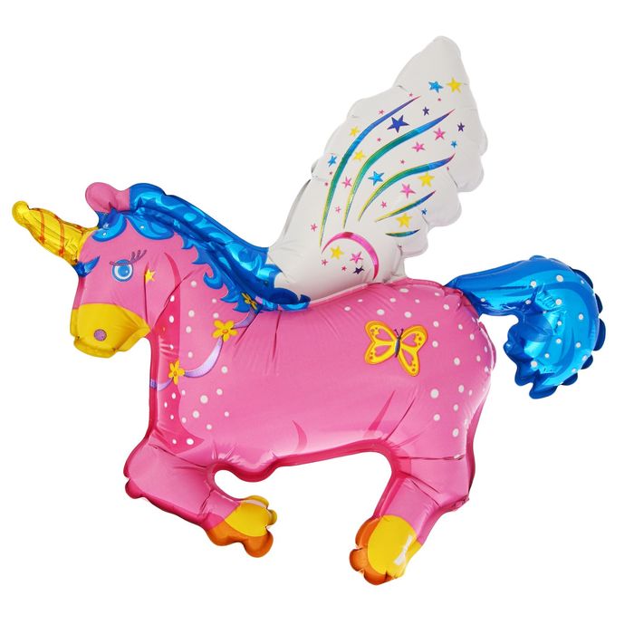 Шар фольгированный д/палочки 14" "Единорог волшебный" Розовый ФМ