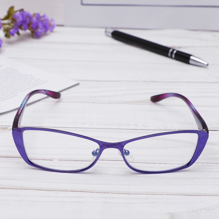 Очки "Бабочки" в металле, линза пластик антиблик, цвет МИКС, +2