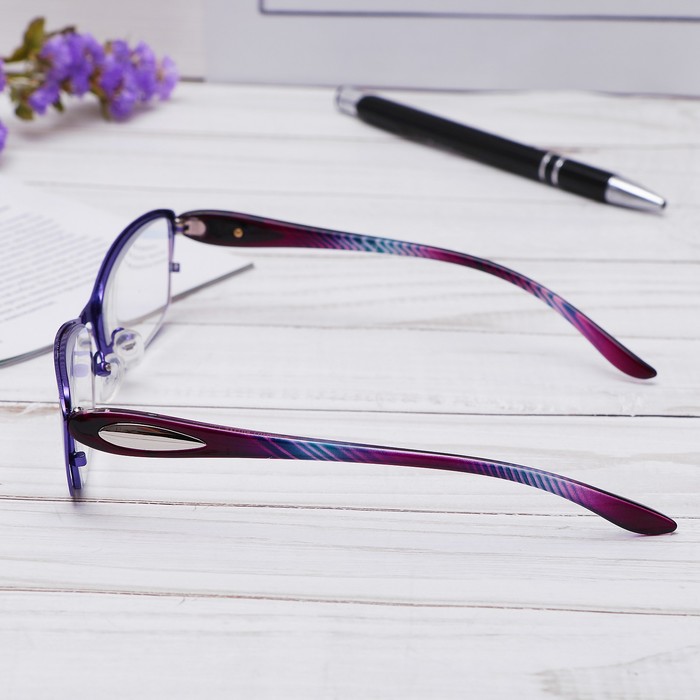 Очки "Бабочки" в металле, линза пластик антиблик, цвет МИКС, +2