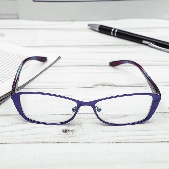 Очки "Бабочки" в металле, линза пластик антиблик, цвет МИКС, +2