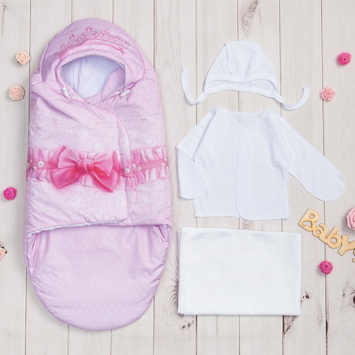 Комплект на выписку демисезонный Крошка Я "Принцесса" рост 50-62 см (18-20), 0-3 мес