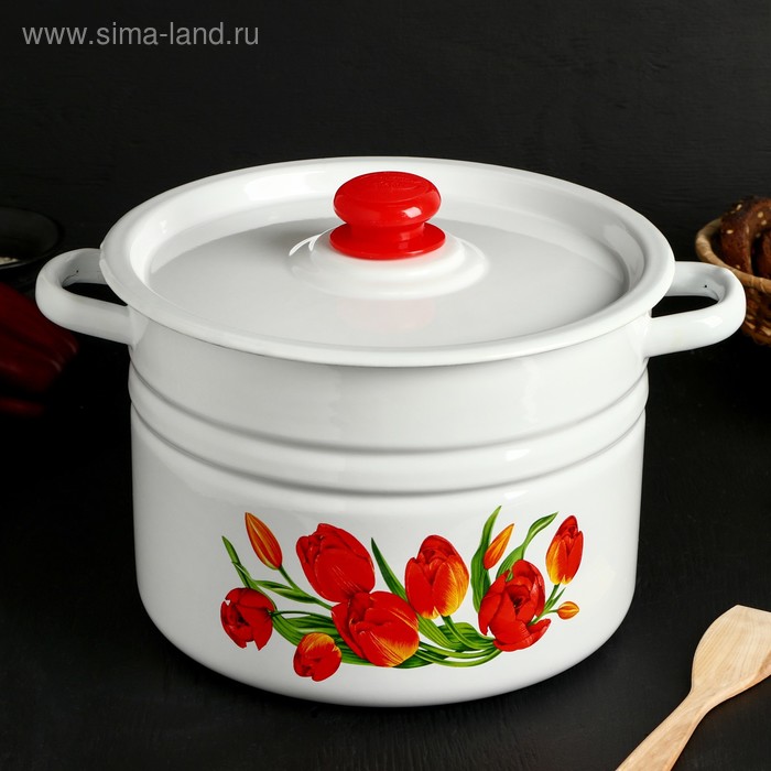 

Кастрюля «Ягоды», 8 л, с пластмассовой ручкой, рисунок МИКС, цвет белый