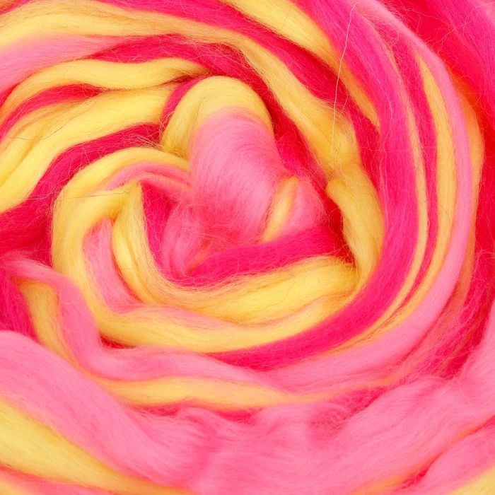 Шерсть для валяния полутонкая (6032, мультиколор), 100 г