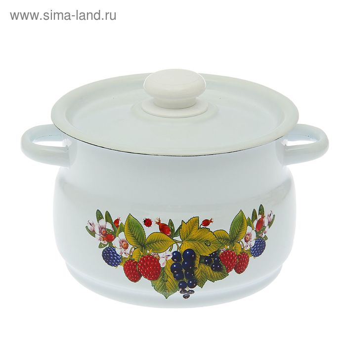 

Кастрюля, 4 л с пластмассовой ручкой, декор МИКС