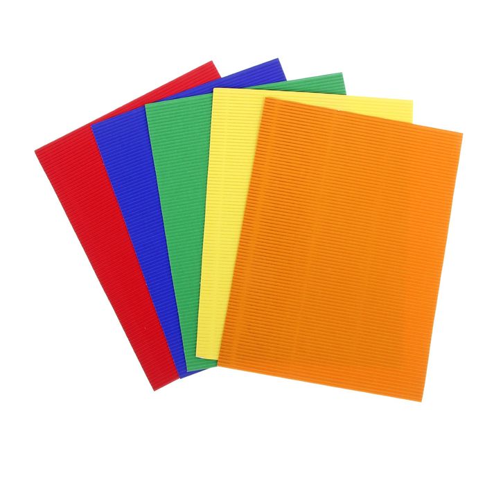 Картон цветной гофрированный А4, 5 листов, 5 цветов Erich Krause