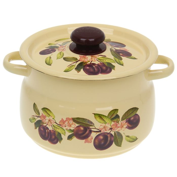 Кастрюля сферическая 4 л "Сливы"