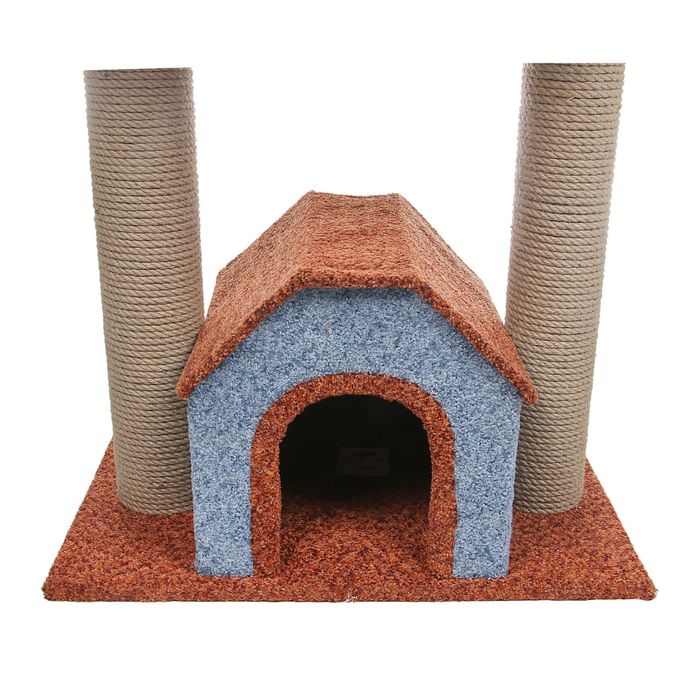 Комплекс "Рандеву" с домиком, площадкой и двумя когтеточками, 60 х 40 х 60 см