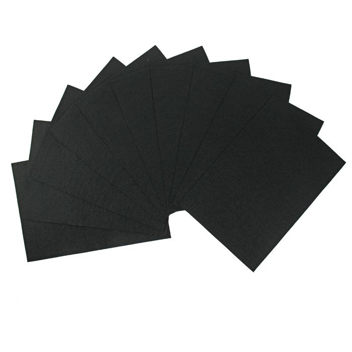 Фетр чёрный, мягкий, 1 мм, 20х30 см, 10 листов