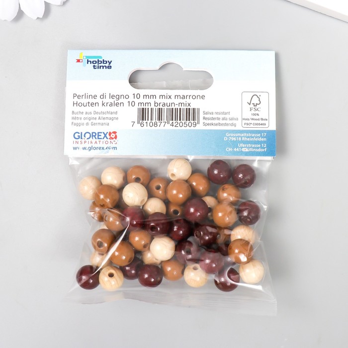 Бусины "Глорекс", 1 см, набор 47 шт.