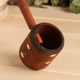 

Ковш для бани точёный-фигурный 0,15 л, крашеный резной, цвет мокка
