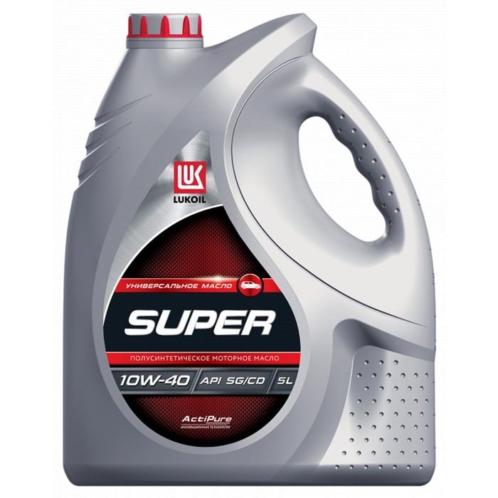 Моторное масло Лукойл Супер 10W-40, 5 л 19193 масло моторное лукойл супер 10w 40 полусинтетическое 1 л