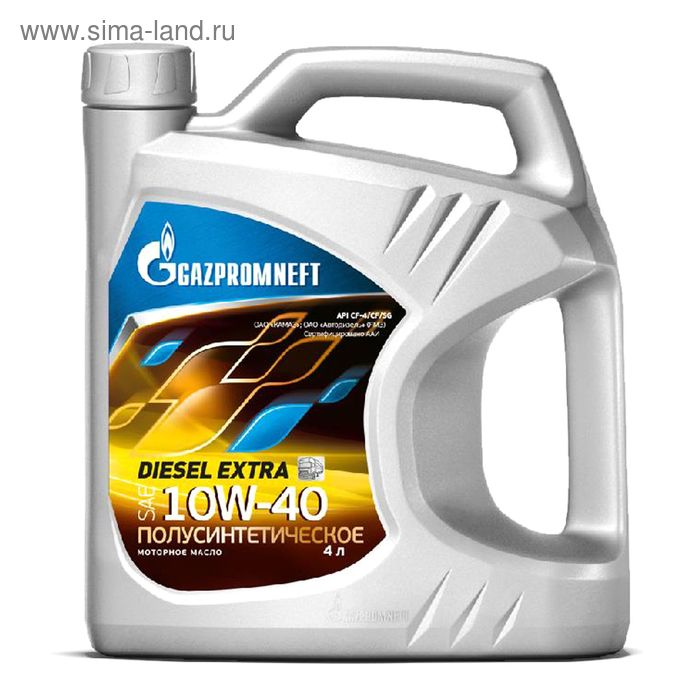 Масло моторное Gazpromneft Diesel Extra 10W-40, 4 л масло моторное gazpromneft diesel premium 10w 40 205 л