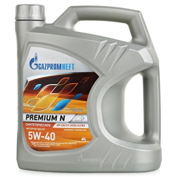 Масло моторное Gazpromneft Premium N 5W-40, 4 л моторное масло синтетическое gazpromneft premium n 5w 40 1 л