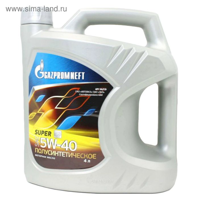 Масло моторное Gazpromneft Super 5W-40, 4 л масло моторное gazpromneft 5w 40 синтетическое 1 л