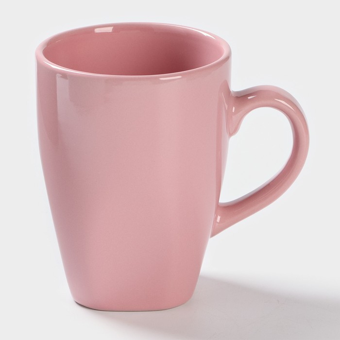 Кружка керамическая Доляна «Пастель», 280 мл, цвет розовый