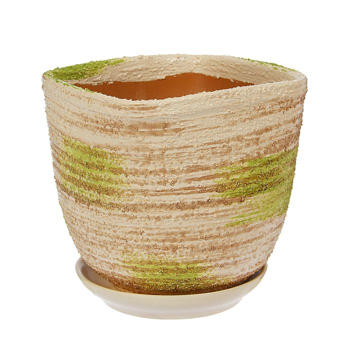 Кашпо "Симфония" малое, бело-зелёное