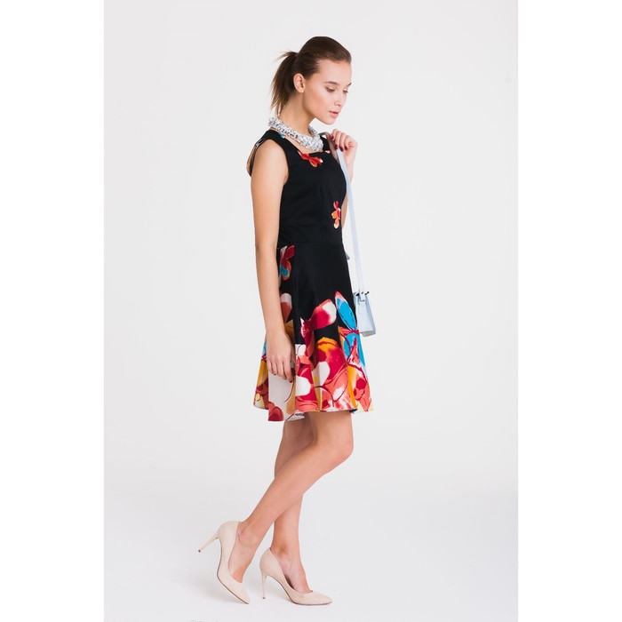 Платье, размер 44, рост 164 см, цвет чёрный/красный (арт. 4788)