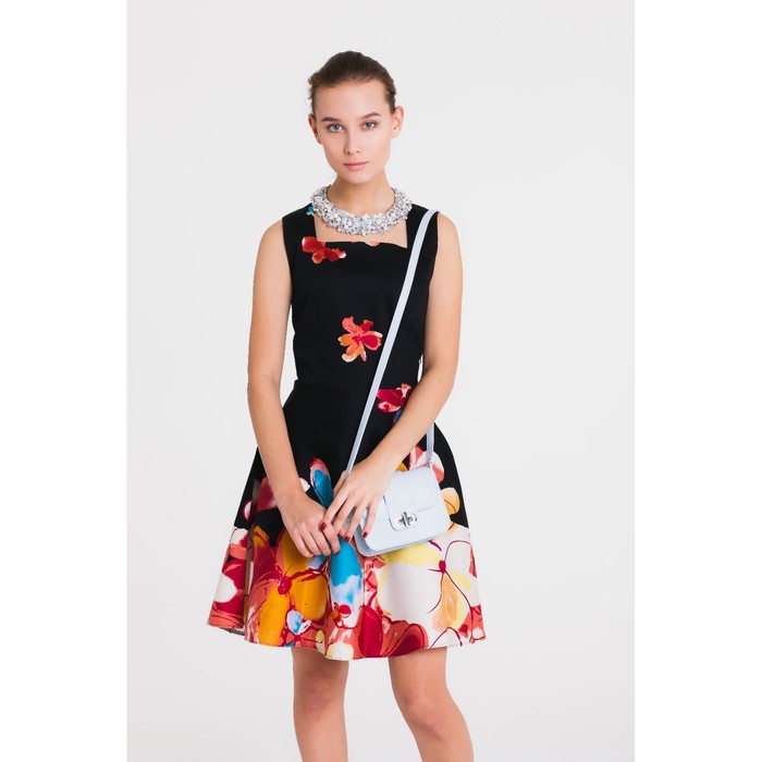 Платье, размер 46, рост 164 см, цвет чёрный/красный (арт. 4788)