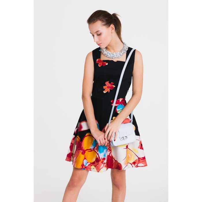 Платье, размер 48, рост 164 см, цвет чёрный/красный (арт. 4788)