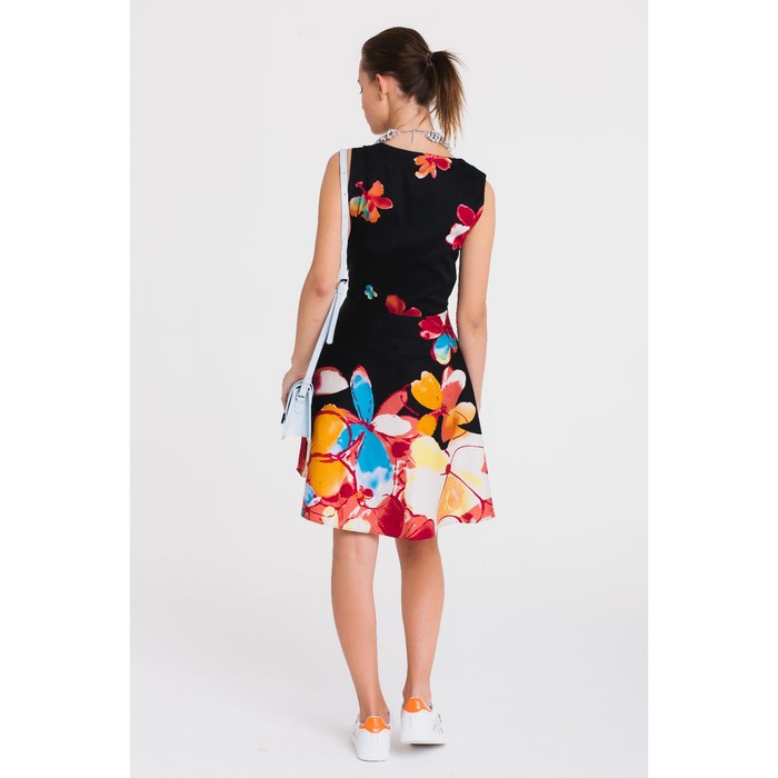 Платье, размер 48, рост 164 см, цвет чёрный/красный (арт. 4788)