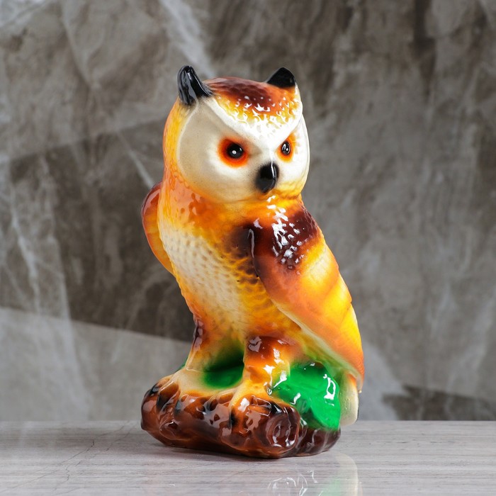 Копилка "Сова" малая, глянец, рыжая