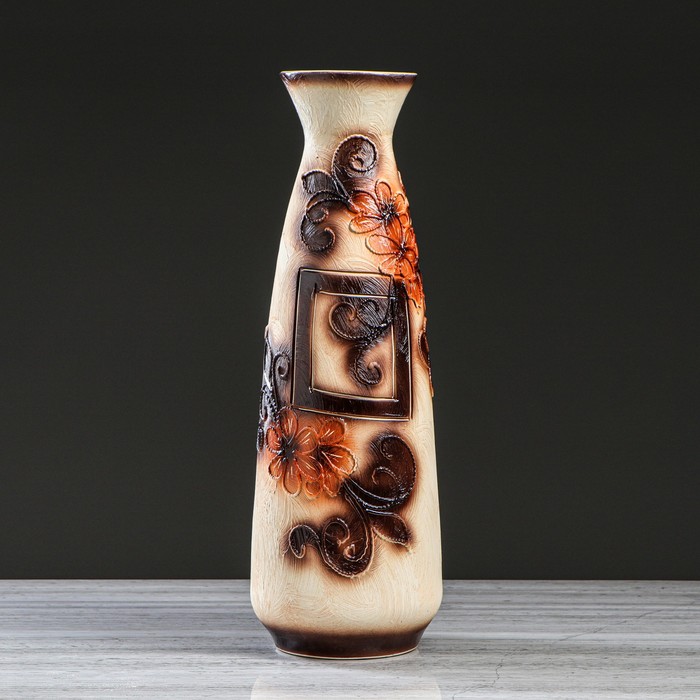 Ваза напольная "Аида" цветы, шамот, микс