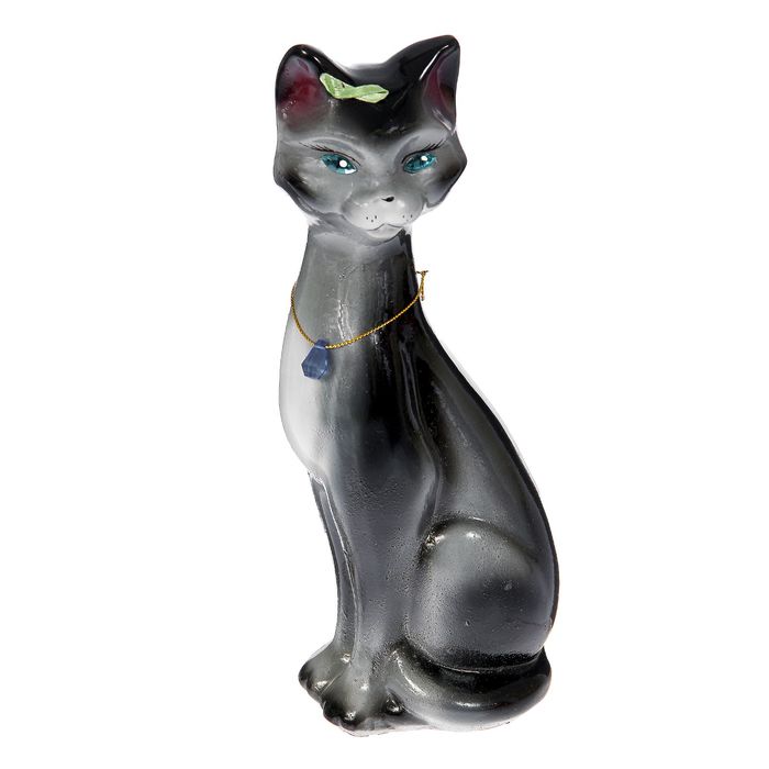 Копилка "Кэтти" малая, глянец, чёрно-серая