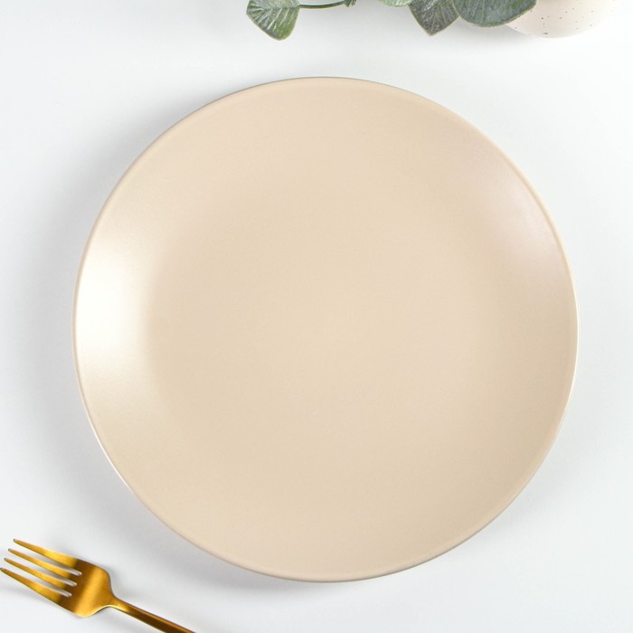 Тарелка керамическая обеденная Доляна «Пастель», d=27 см, цвет крем-брюле тарелка керамическая обеденная крем d 24 7 см цвет бежевый