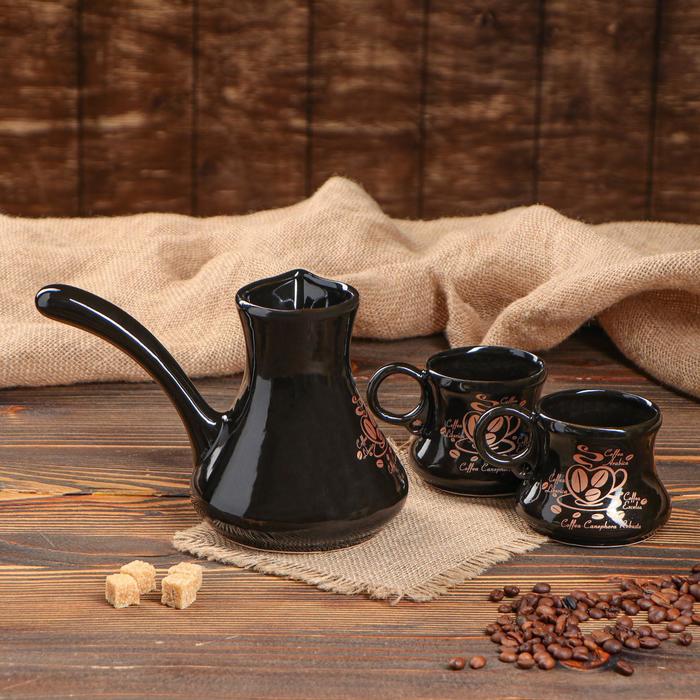 Кофейный набор турка 0,6 л и 2 чашки 0,15 л