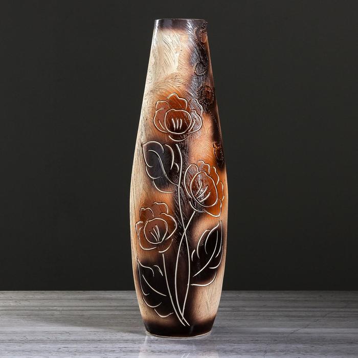 Ваза напольная "Катюша" шамот, цветы