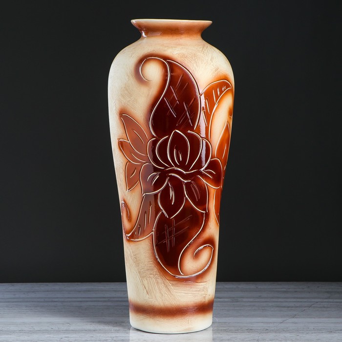 Ваза напольная "Евгения" цветы, шамот