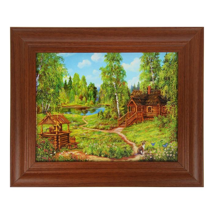 Ключница "Домик в летнем лесу" орех