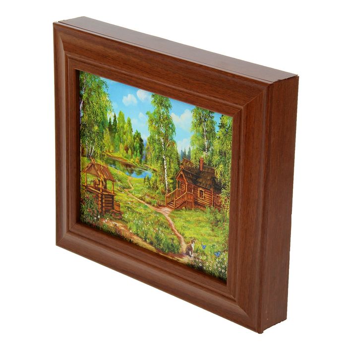 Ключница "Домик в летнем лесу" орех