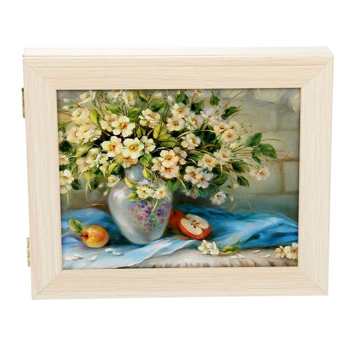 Ключница "Полевые цветы" молочный дуб