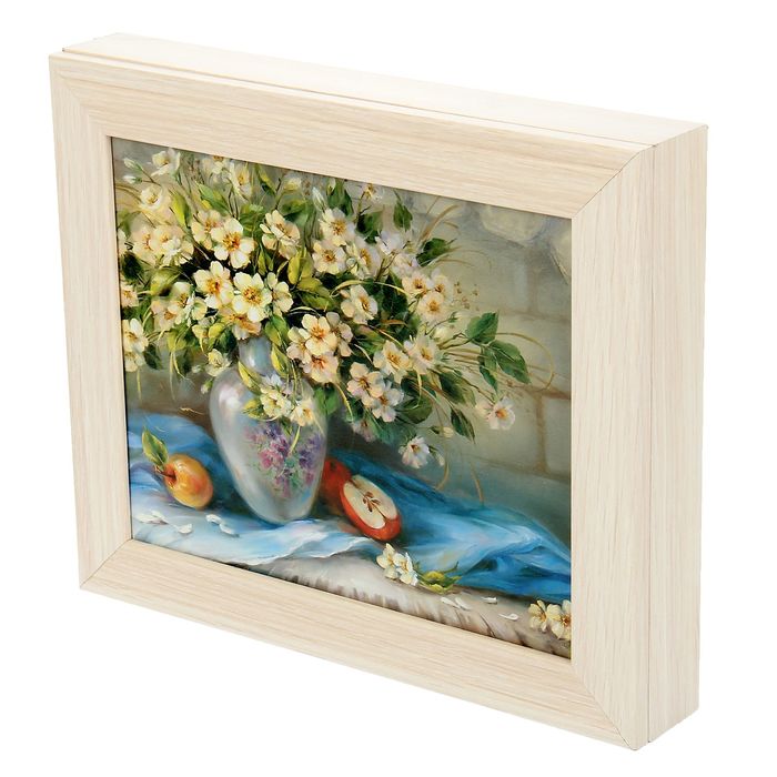 Ключница "Полевые цветы" молочный дуб