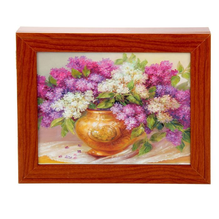 Ключница "Букет сирени" орех