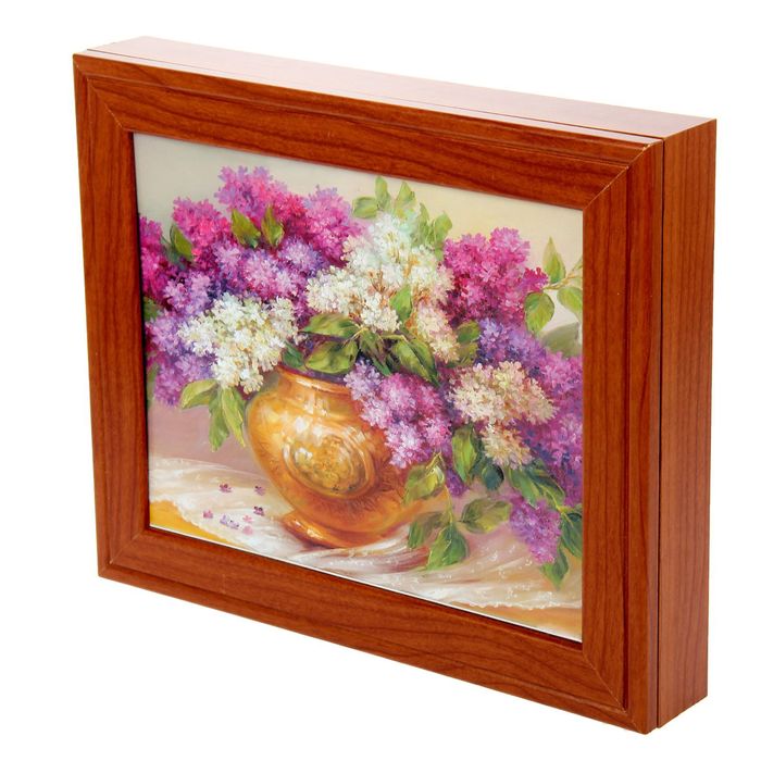 Ключница "Букет сирени" орех