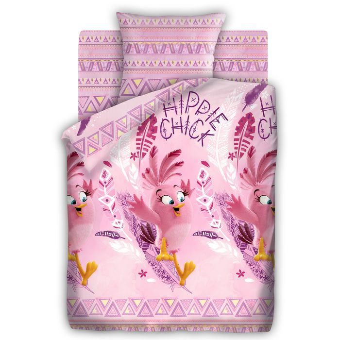 Постельное бельё Angry Birds "Стелла" 1,5 сп., размер 143*215 см, 150*214 см, 70*70 см-1 шт., 120 г/м2