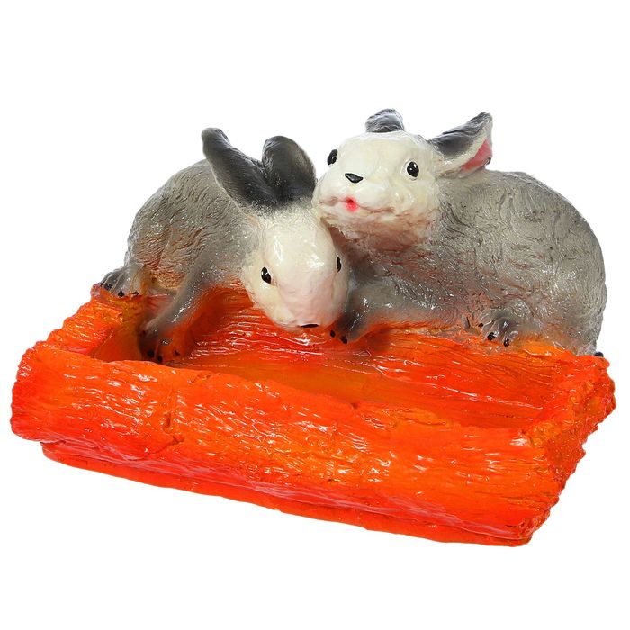 Садовая фигура "Зайки у кадки"