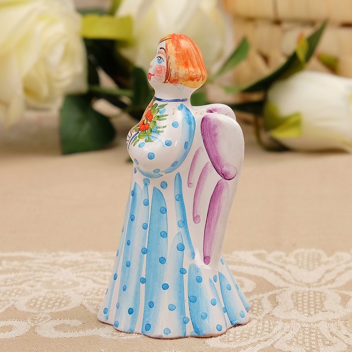 Сувенир «Ангел-колокольчик», 5×5×9,5 см, ярославская майолика