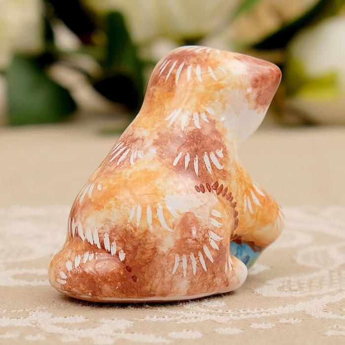 Сувенир «Кот с мячиком», 6×3×5 см, ярославская майолика