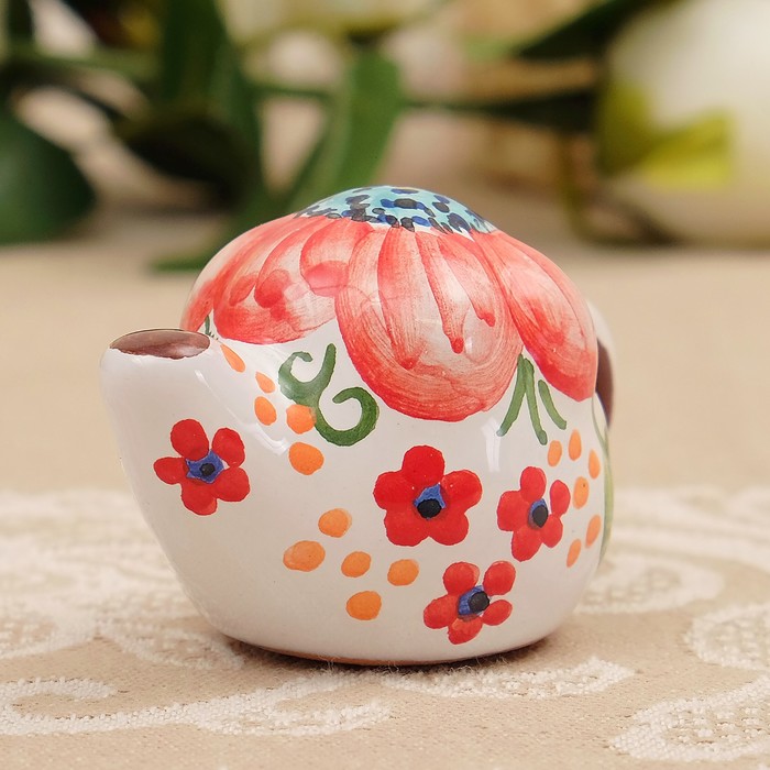 Сувенир «Кот с мячиком», 6×3×5 см, ярославская майолика